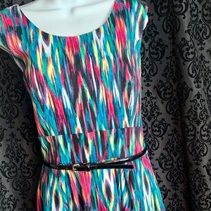 Size 12 Calvin Klein dress with belt multi color
